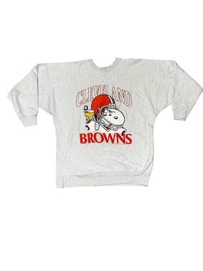 1994 Garment Graphics NFL Cleveland Browns Peanuts Snoopy & Woodstock Sweatshirt
